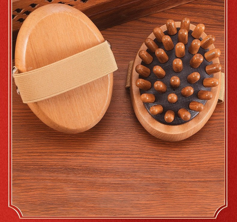 Beech wood body massage brush by Glow Ritual