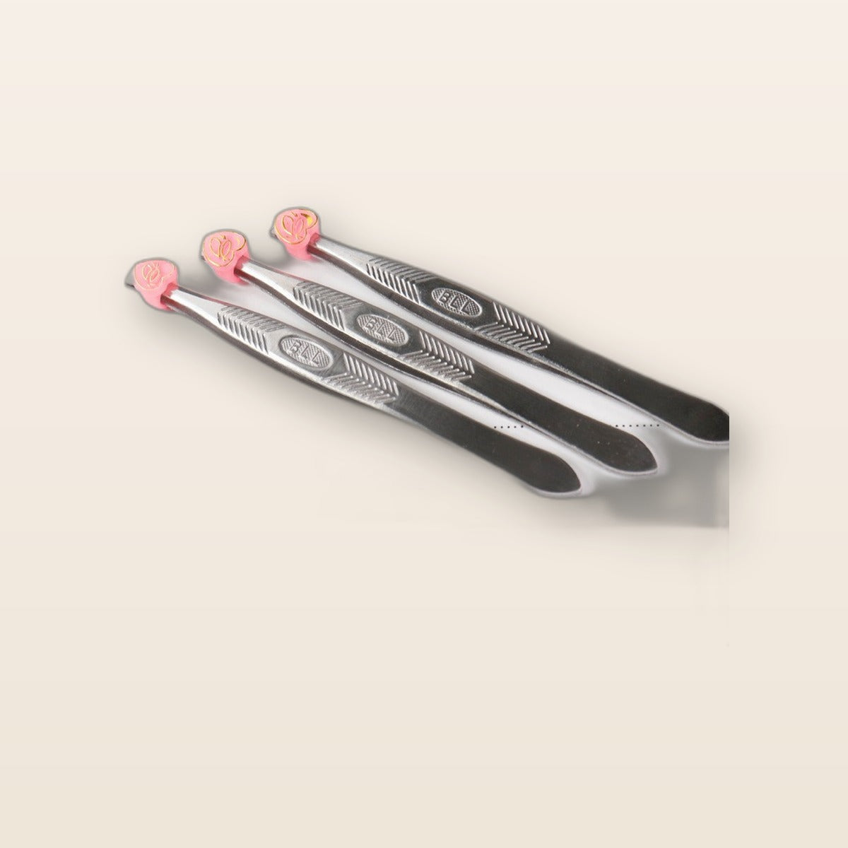Slant tip stainless tweezers 3-pack by Glow Ritual