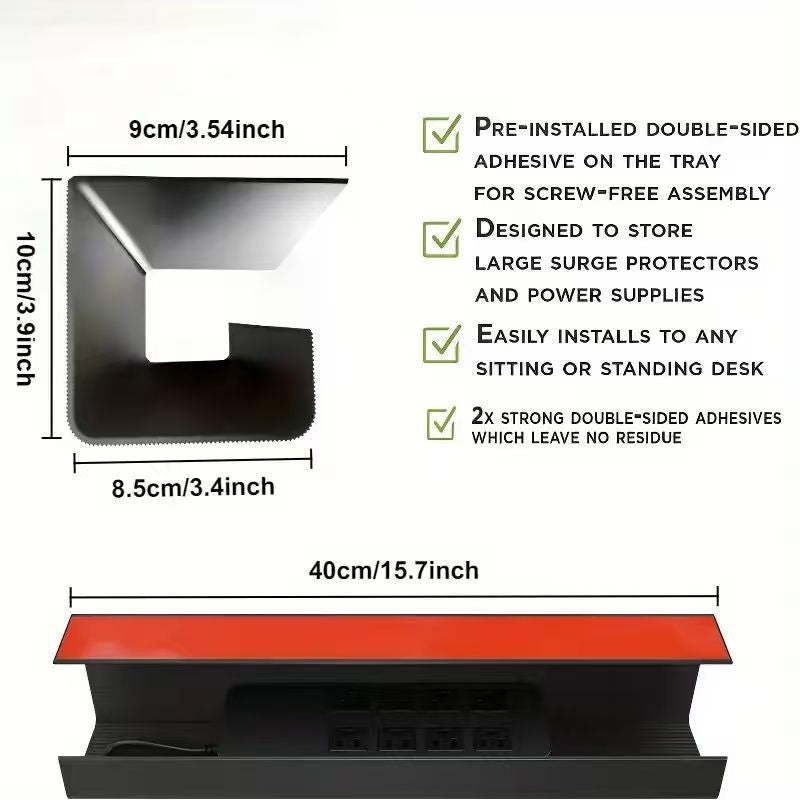 Under desk cable tray by Glow Ritual
