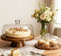 Wooden cake stand with dome by Glow Ritual