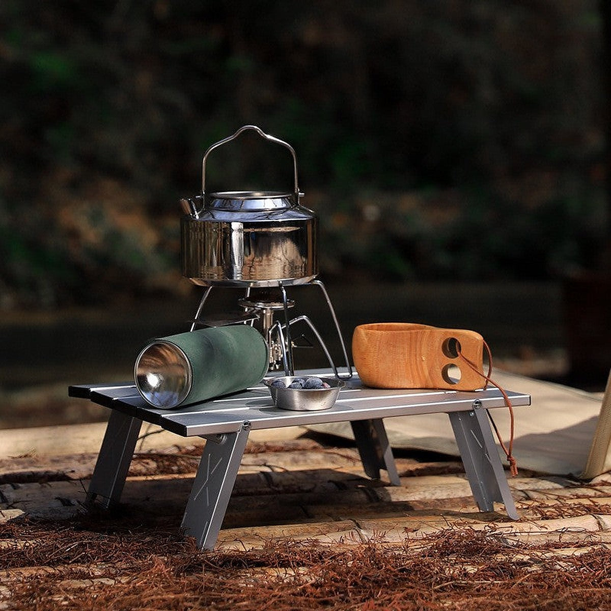 Mini folding camping table by Glow Ritual