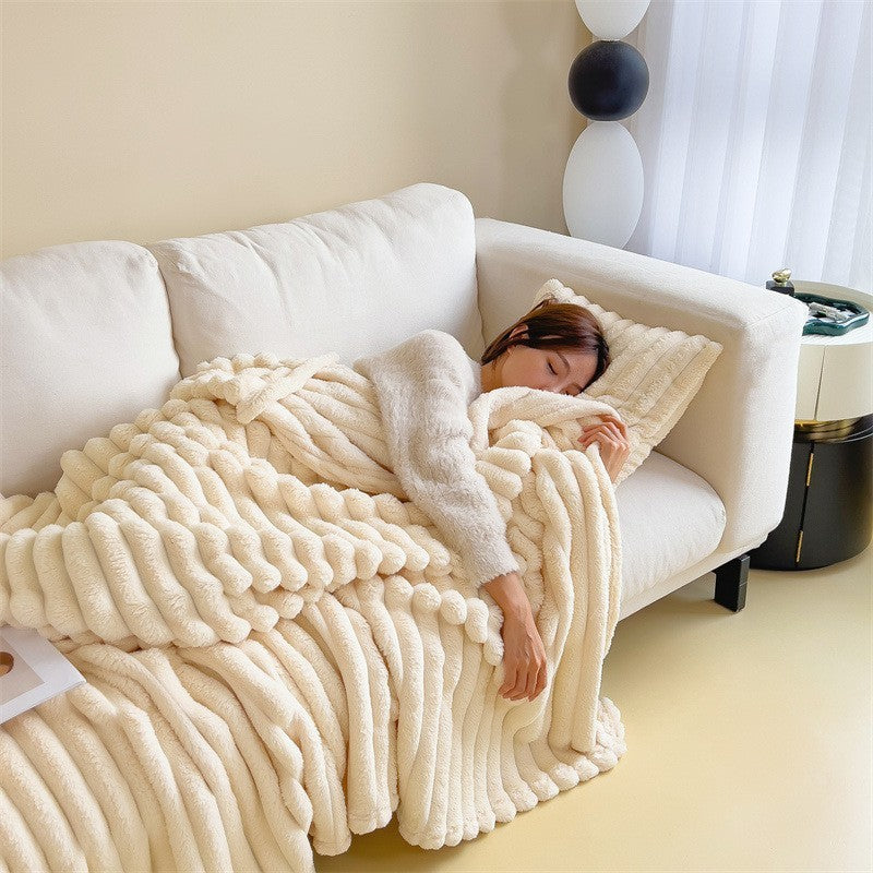 Faux rabbit fleece blanket by Glow Ritual