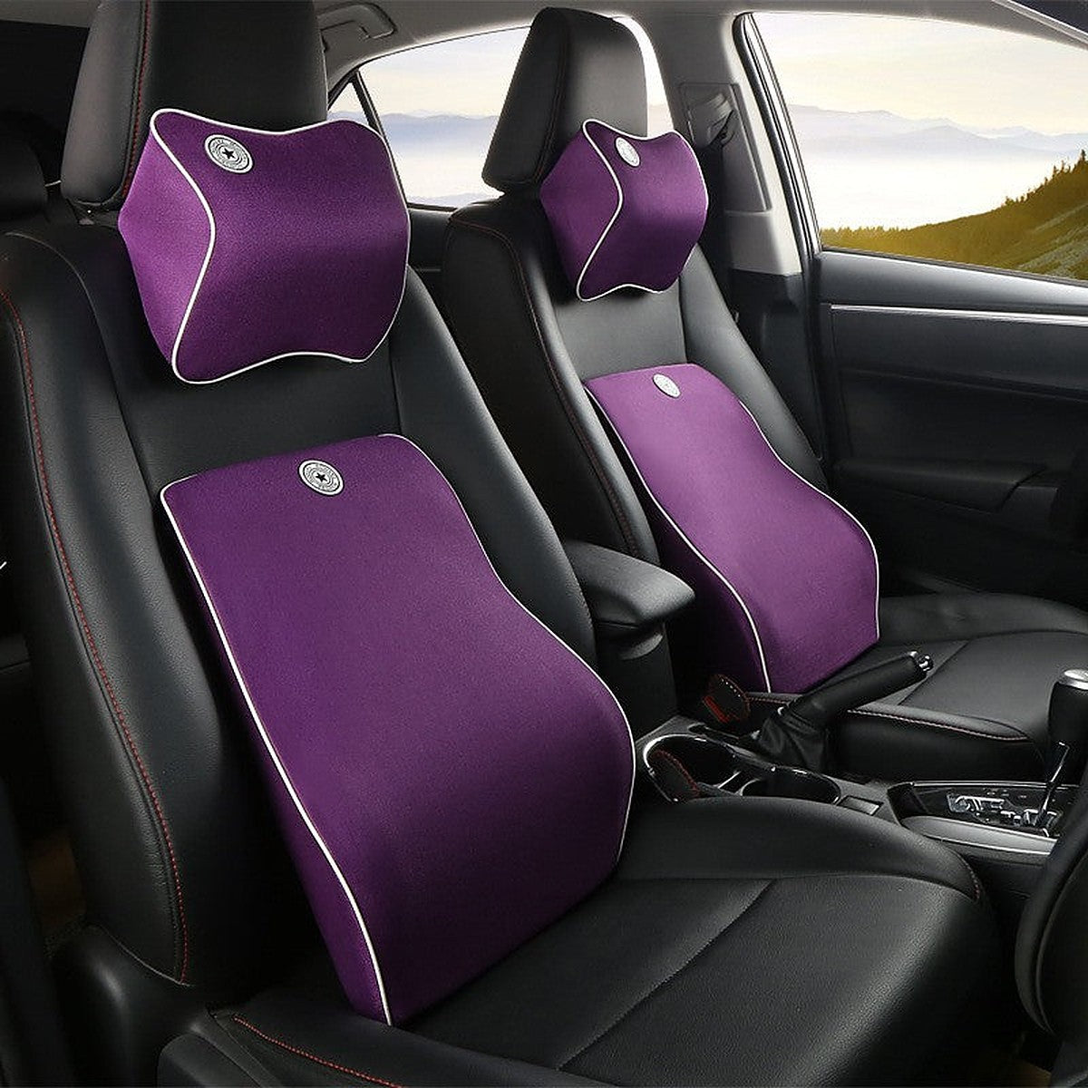 Memory foam car headrest pillow by Glow Ritual