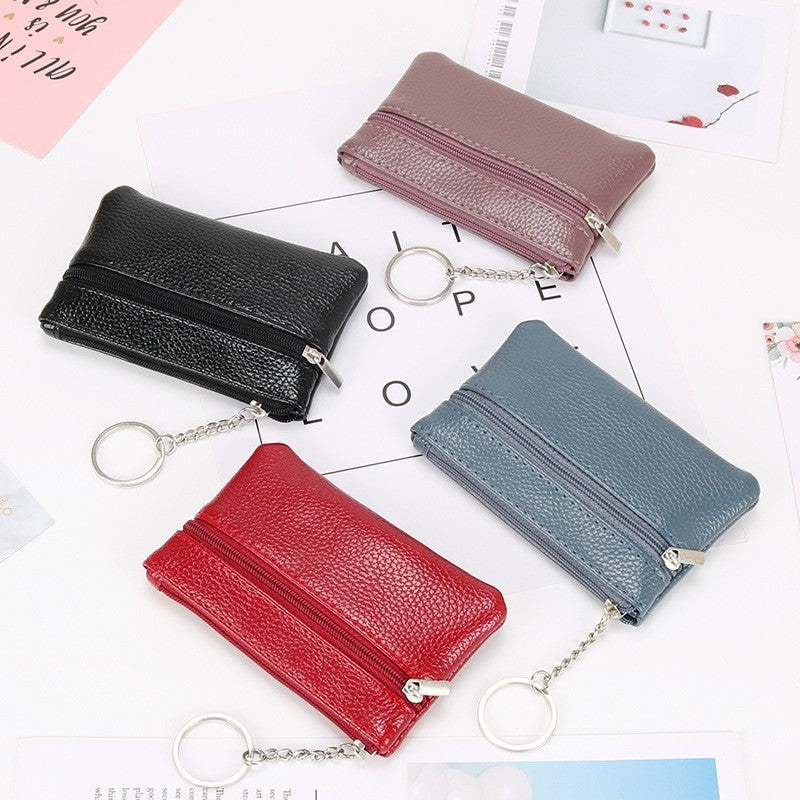 Mini leather coin purse keychain by Glow Ritual