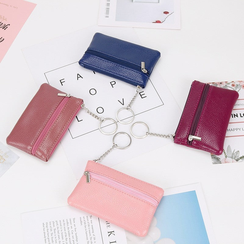 Mini leather coin purse keychain by Glow Ritual