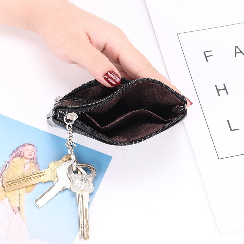 Mini leather coin purse keychain by Glow Ritual