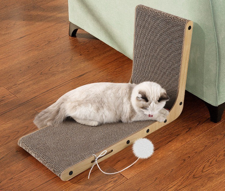 L-shaped cat scratcher lounge by Glow Ritual