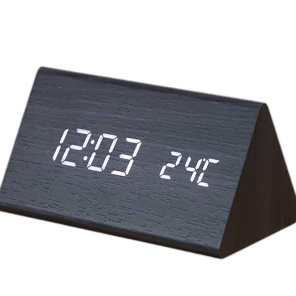 Wooden LED alarm clock by Glow Ritual