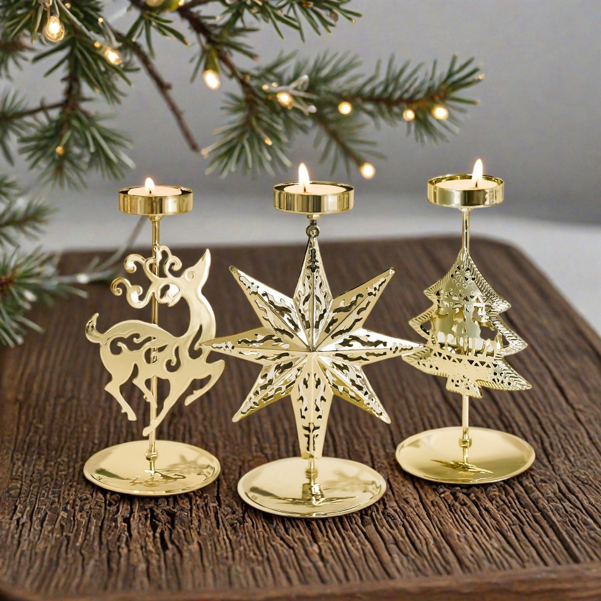Christmas metal candle holder by Glow Ritual