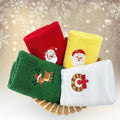 Embroidered Christmas kitchen towels by Glow Ritual