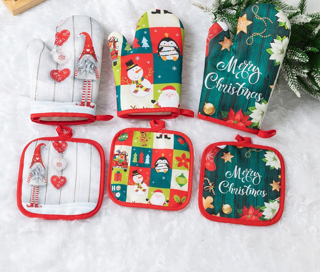 Christmas oven mitts set by Glow Ritual