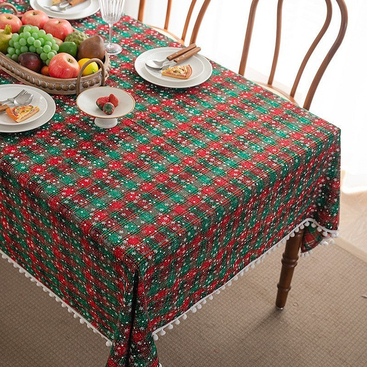Christmas plaid tablecloth by Glow Ritual