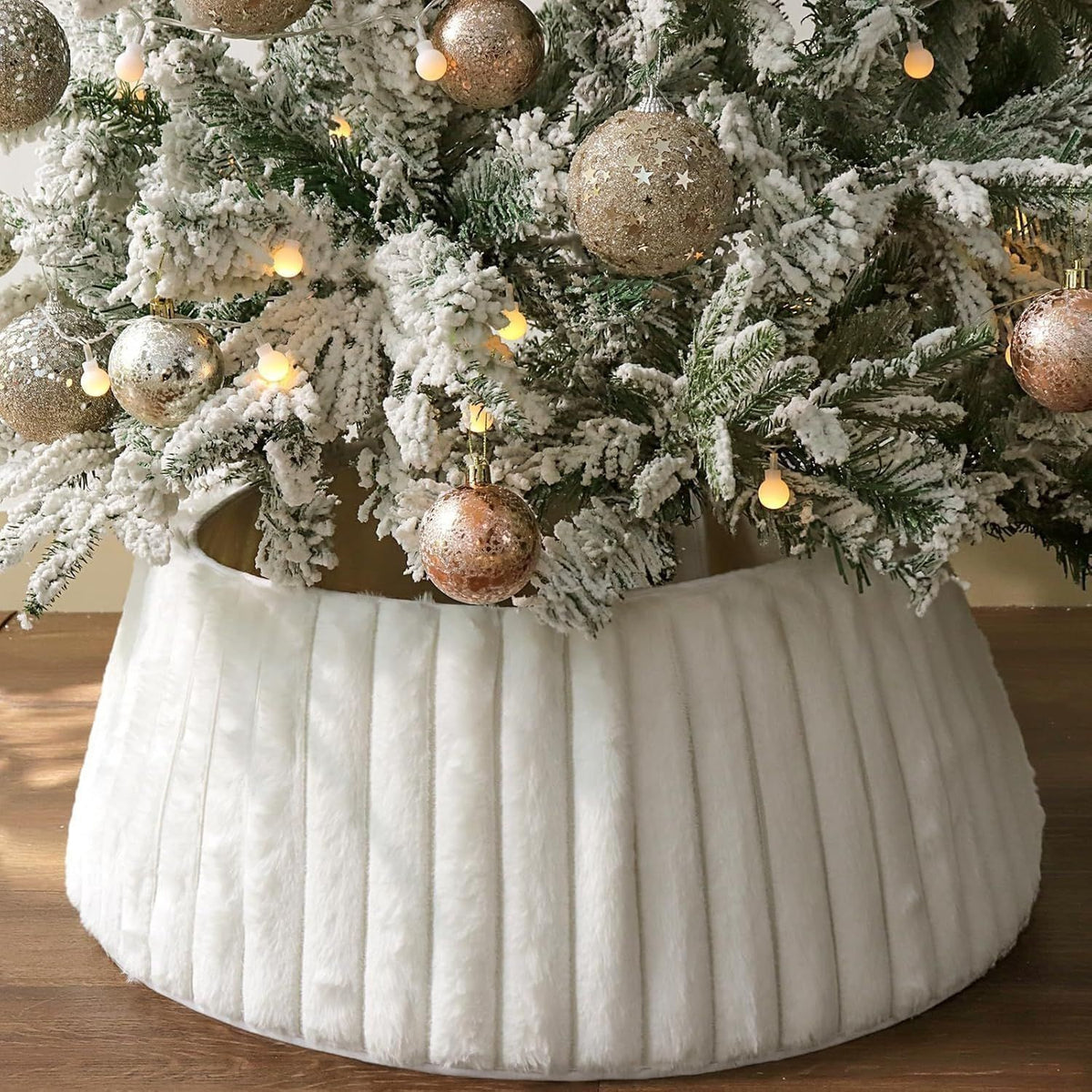 Plush Christmas tree skirt by Glow Ritual