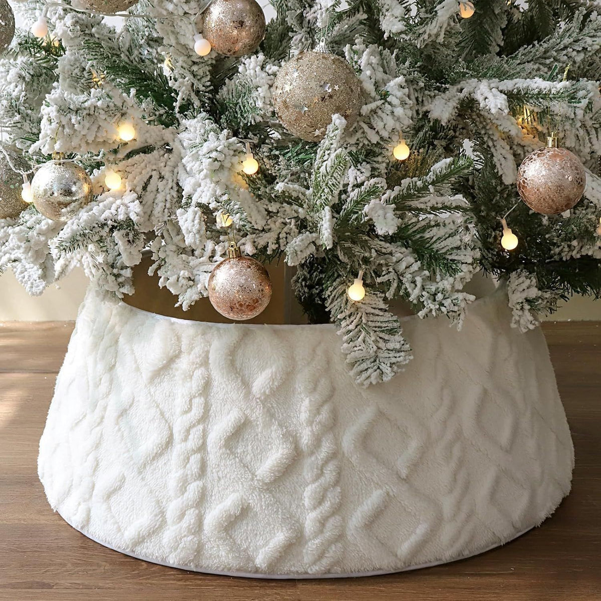 Plush Christmas tree skirt by Glow Ritual