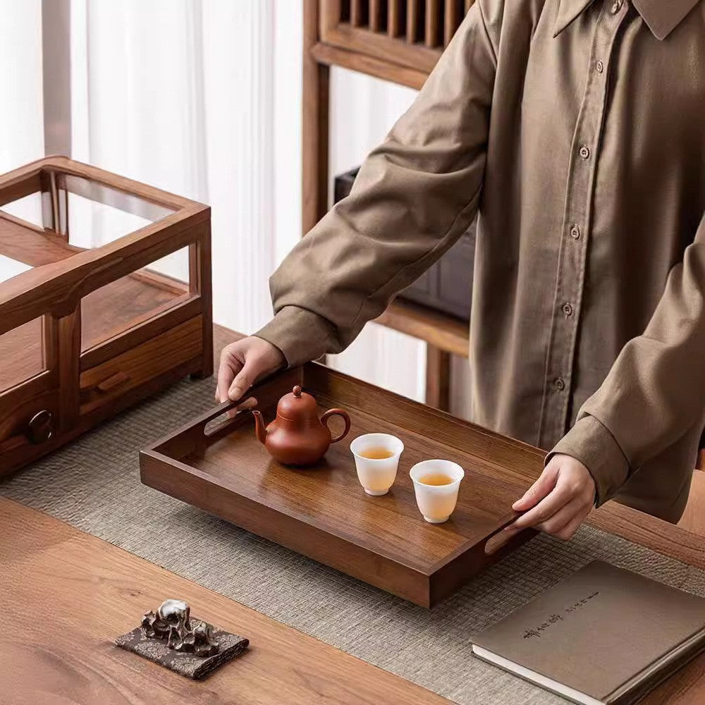 Bamboo rectangular serving tray by Glow Ritual