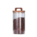 Glass Cookie Jar – Ribbed Storage Jar with Acacia Wood Lid