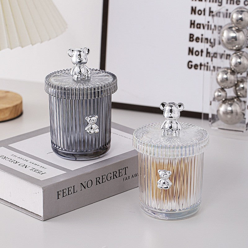 Glass cotton swab jar by Glow Ritual