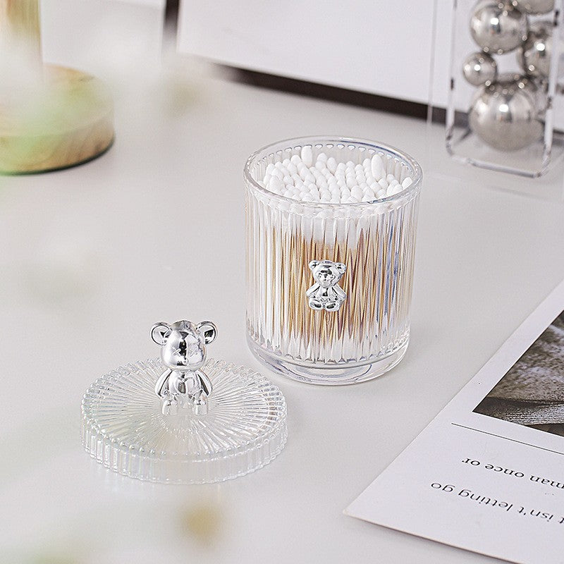 Glass cotton swab jar by Glow Ritual