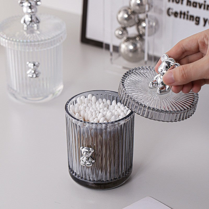 Glass cotton swab jar by Glow Ritual