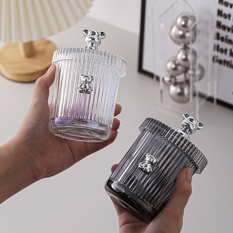 Glass cotton swab jar by Glow Ritual