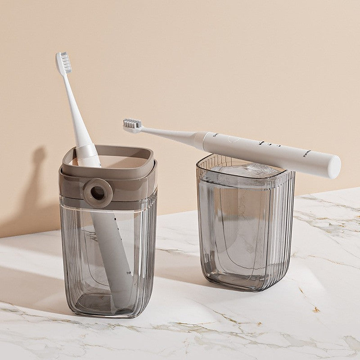 Travel toothbrush cup and soap box set by Glow Ritual