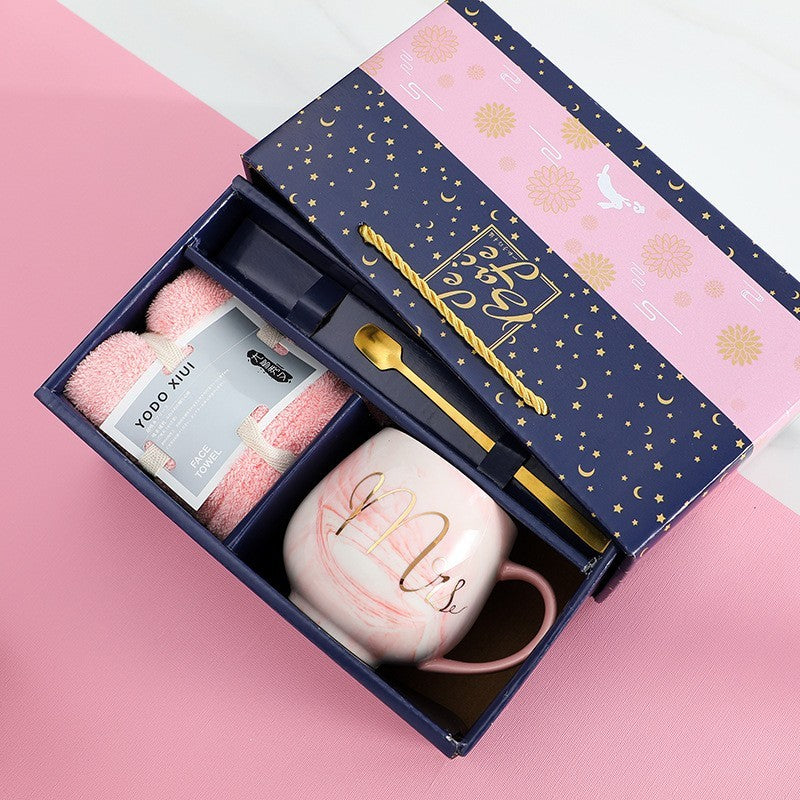 Mr and Mrs marble mug set by Glow Ritual