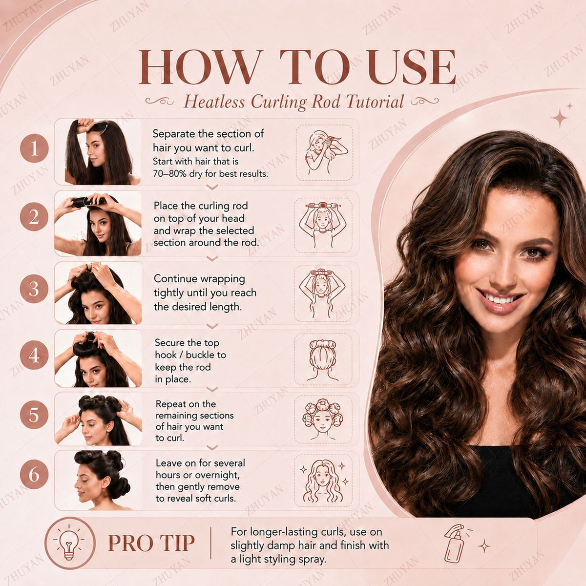 Heatless curling rods by Glow Ritual