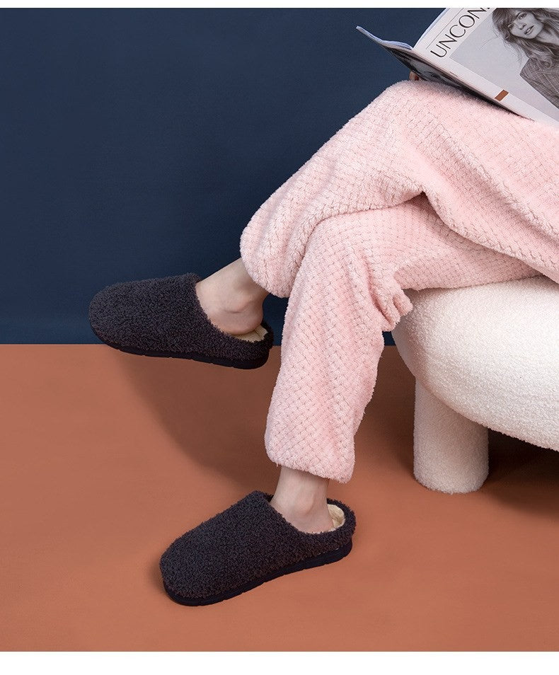 Fuzzy plush house slippers by Glow Ritual