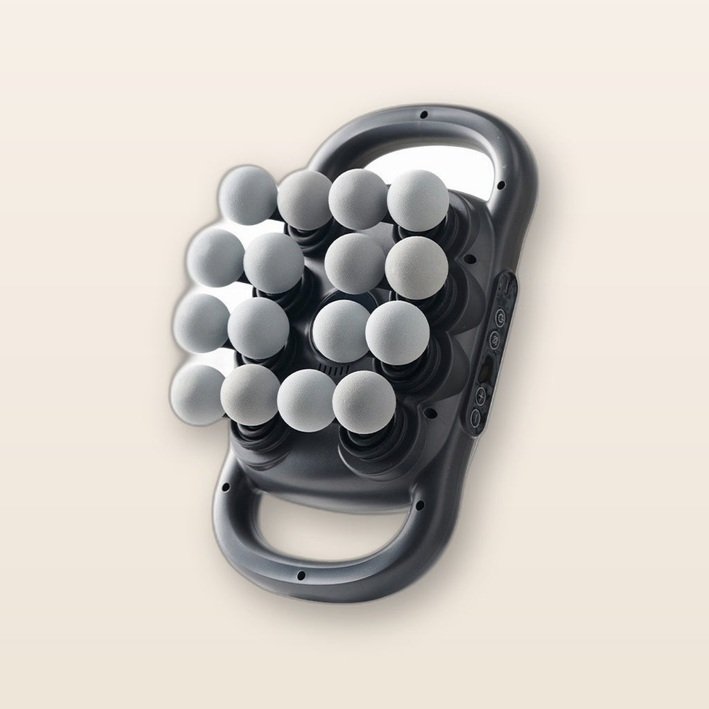 16-head percussion massage gun by Glow Ritual