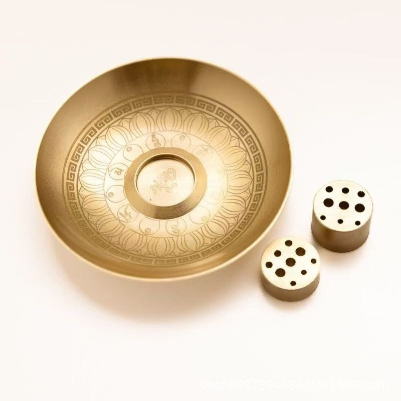 Brass incense holder with ash tray by Glow Ritual