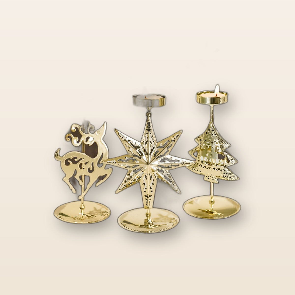Christmas metal candle holder by Glow Ritual