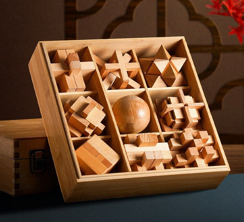 Wooden brain teaser set by Glow Ritual
