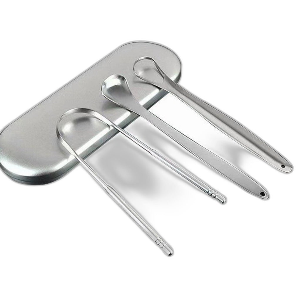 Stainless steel tongue scraper by Glow Ritual