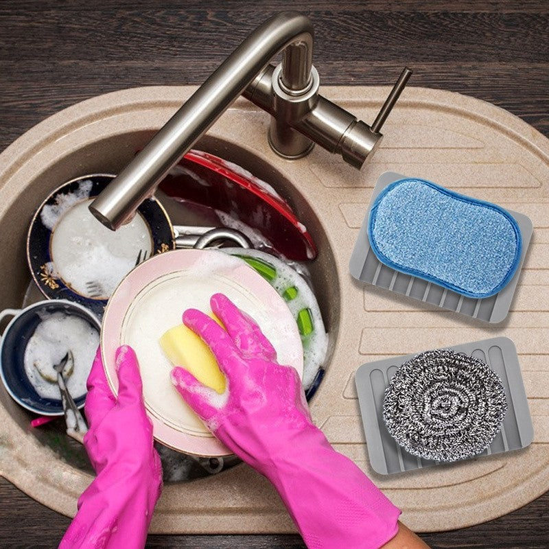 Self-draining silicone soap dish by Glow Ritual