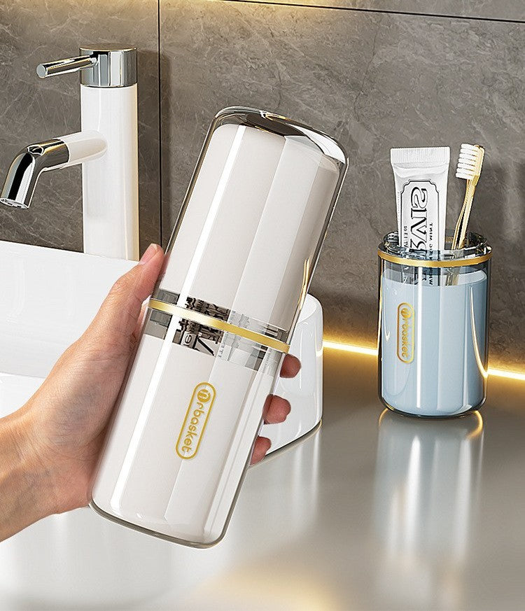 Travel toothbrush case with cups by Glow Ritual