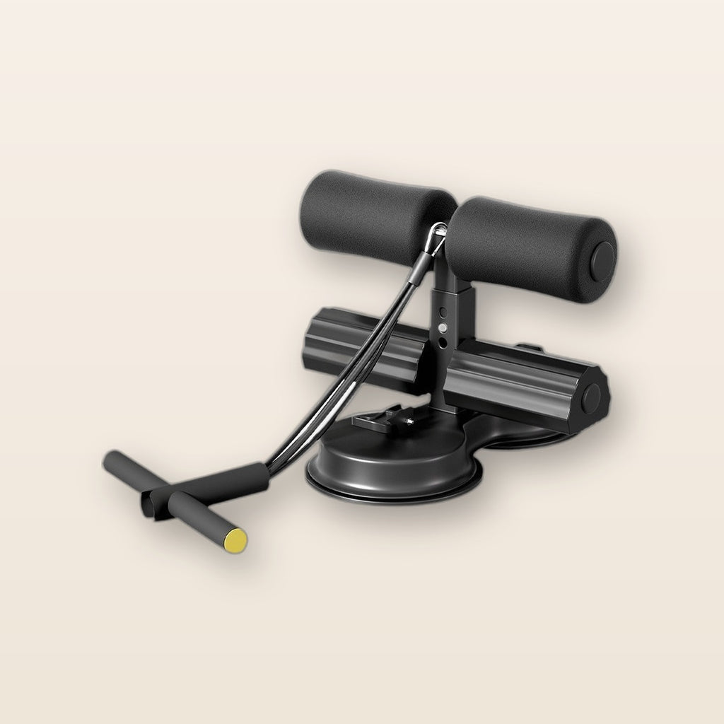 Suction cup sit-up bar with resistance rope by Glow Ritual