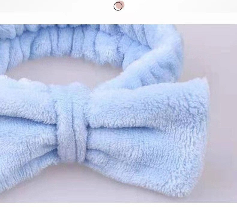 Coral fleece spa headband by Glow Ritual