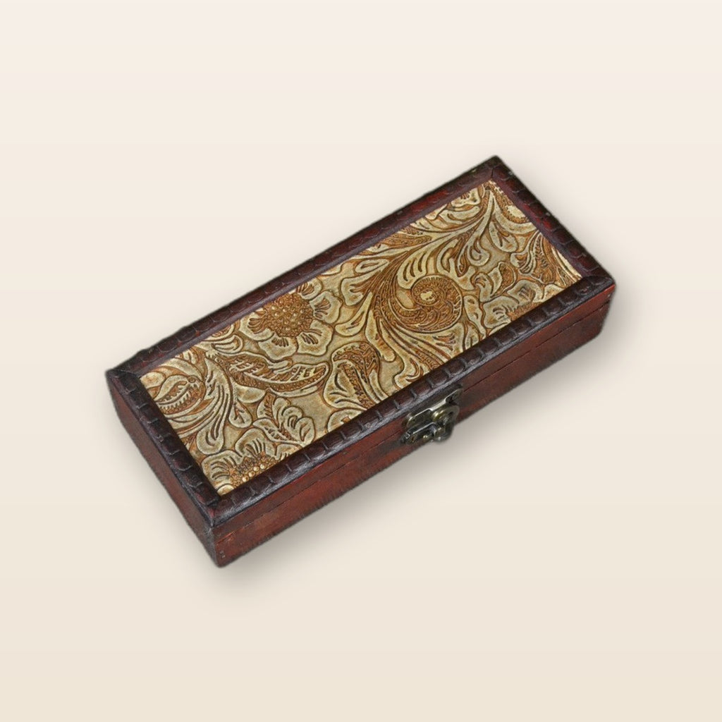 Vintage wooden pencil box by Glow Ritual