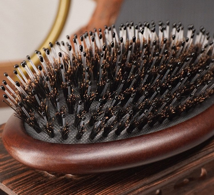Boar bristle beech wood hair brush by Glow Ritual