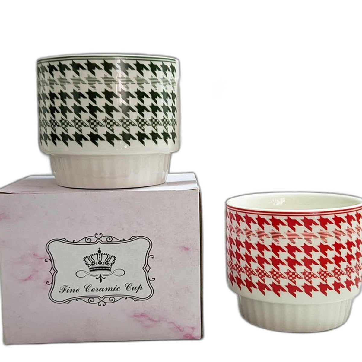 Houndstooth ceramic mug by Glow Ritual