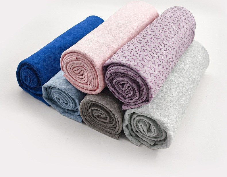 Non-slip silicone grip yoga towel by Glow Ritual