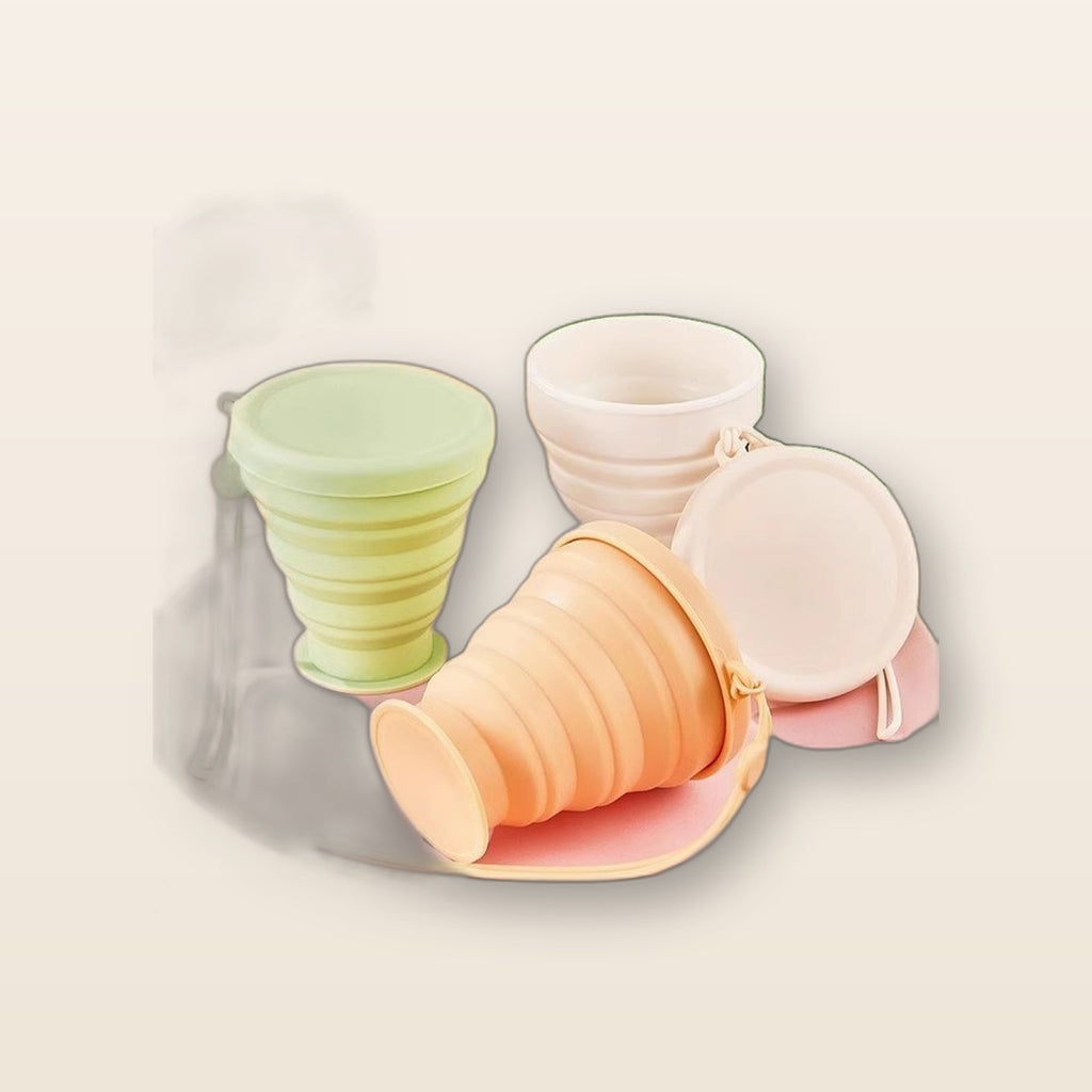 Collapsible silicone travel cup by Glow Ritual