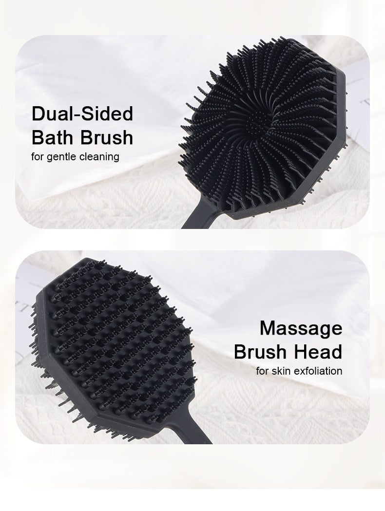 Long-handle silicone body scrubber by Glow Ritual