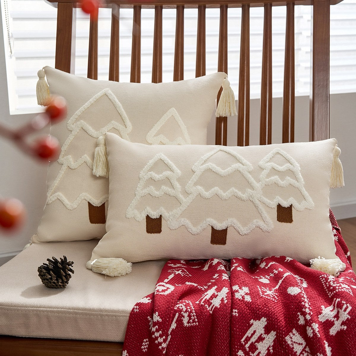 Christmas tree pillow cover by Glow Ritual