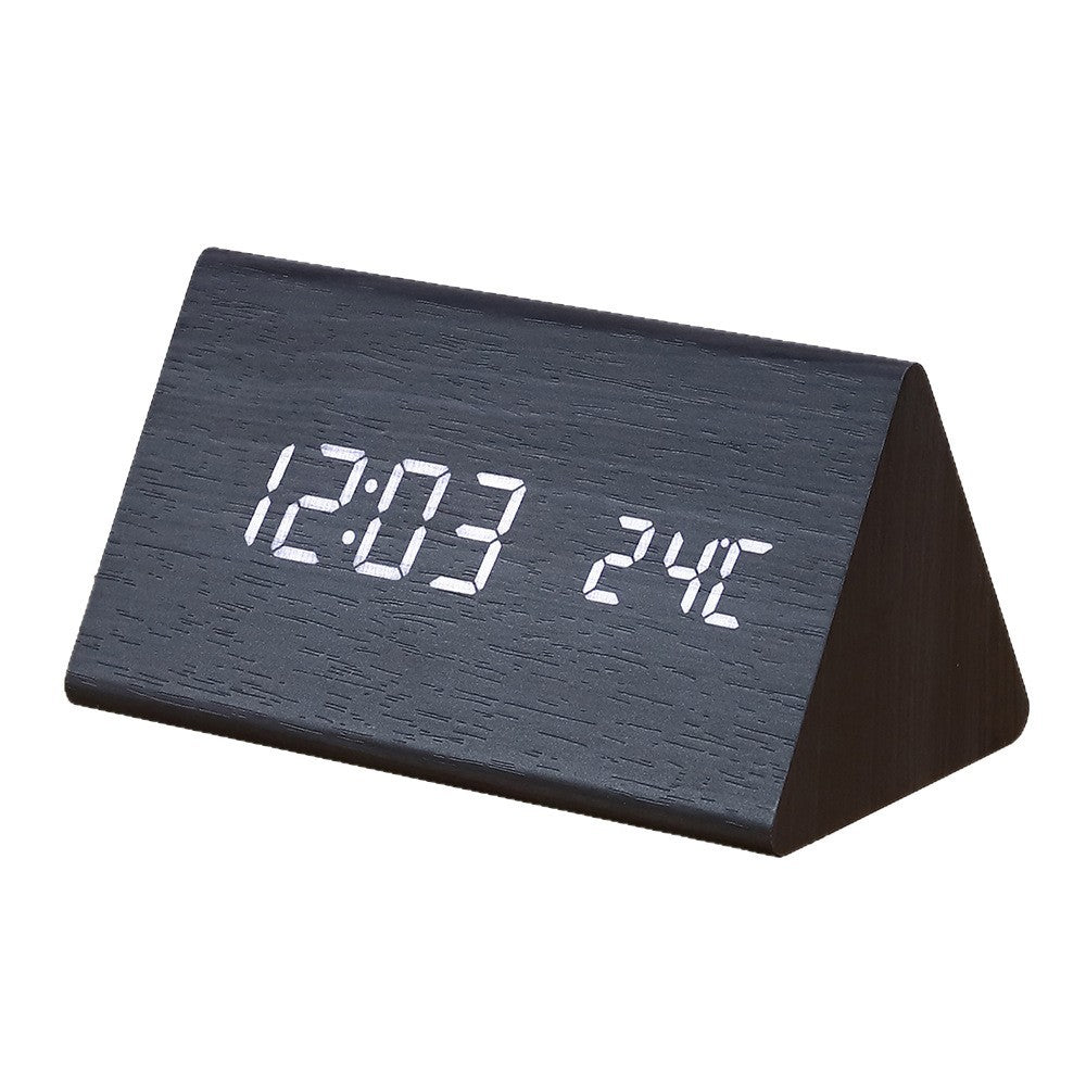 Wooden LED desk clock by Glow Ritual
