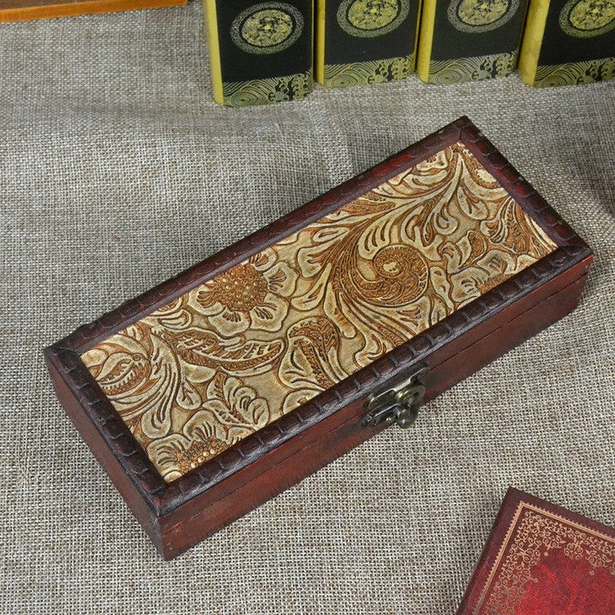 Vintage wooden pencil box by Glow Ritual