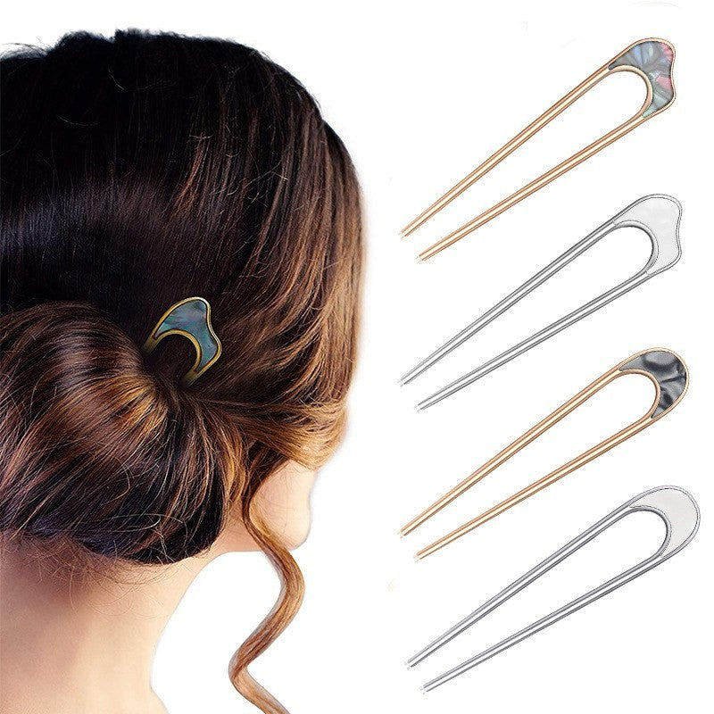 Metal U-shaped hair stick by Glow Ritual