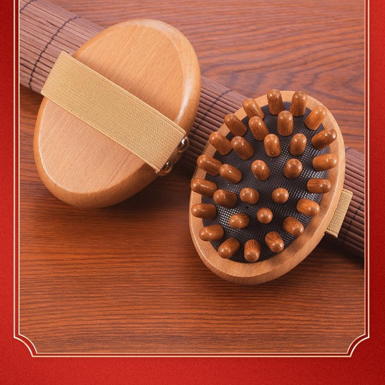 Beech wood body massage brush by Glow Ritual