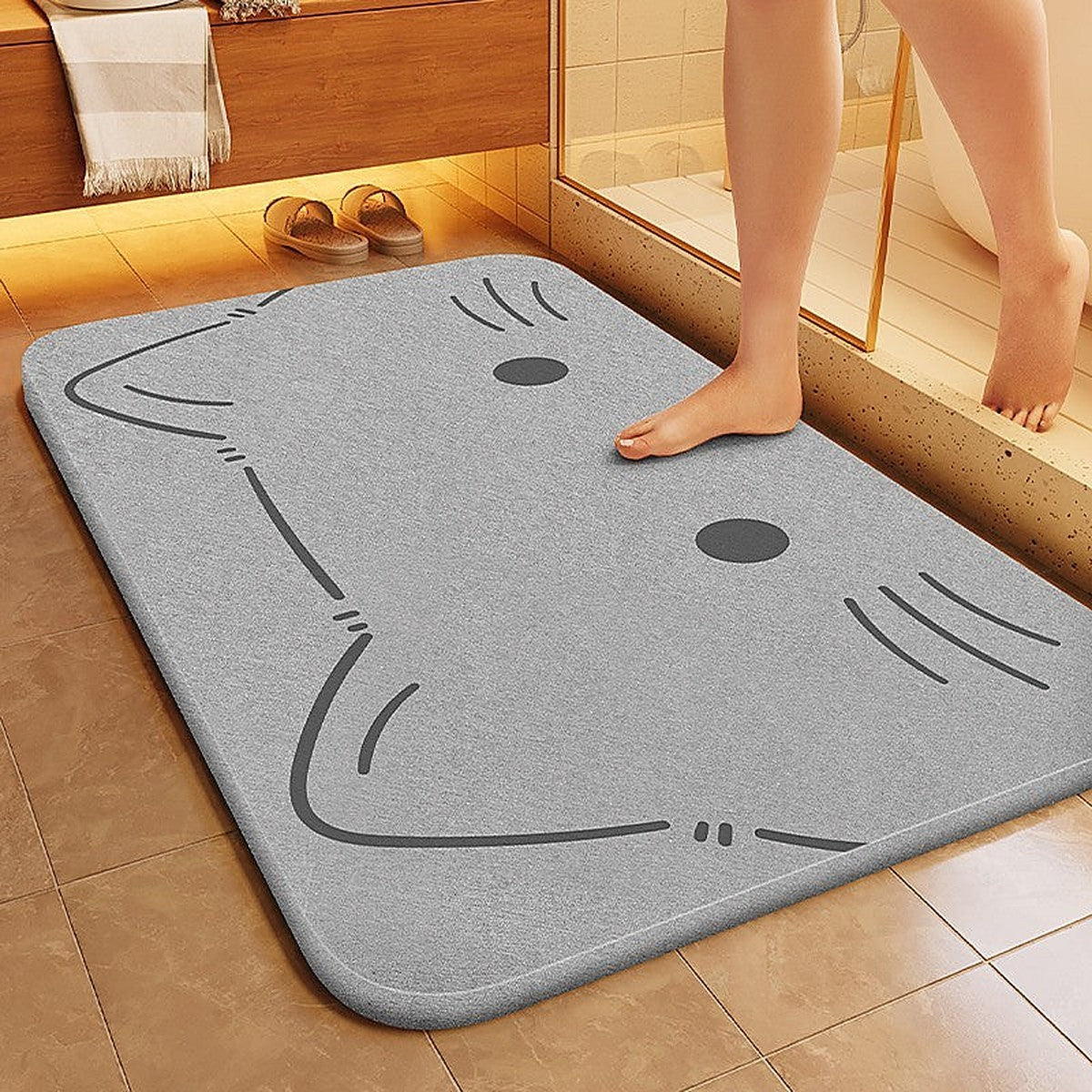 Quick-dry diatomite bath mat by Glow Ritual