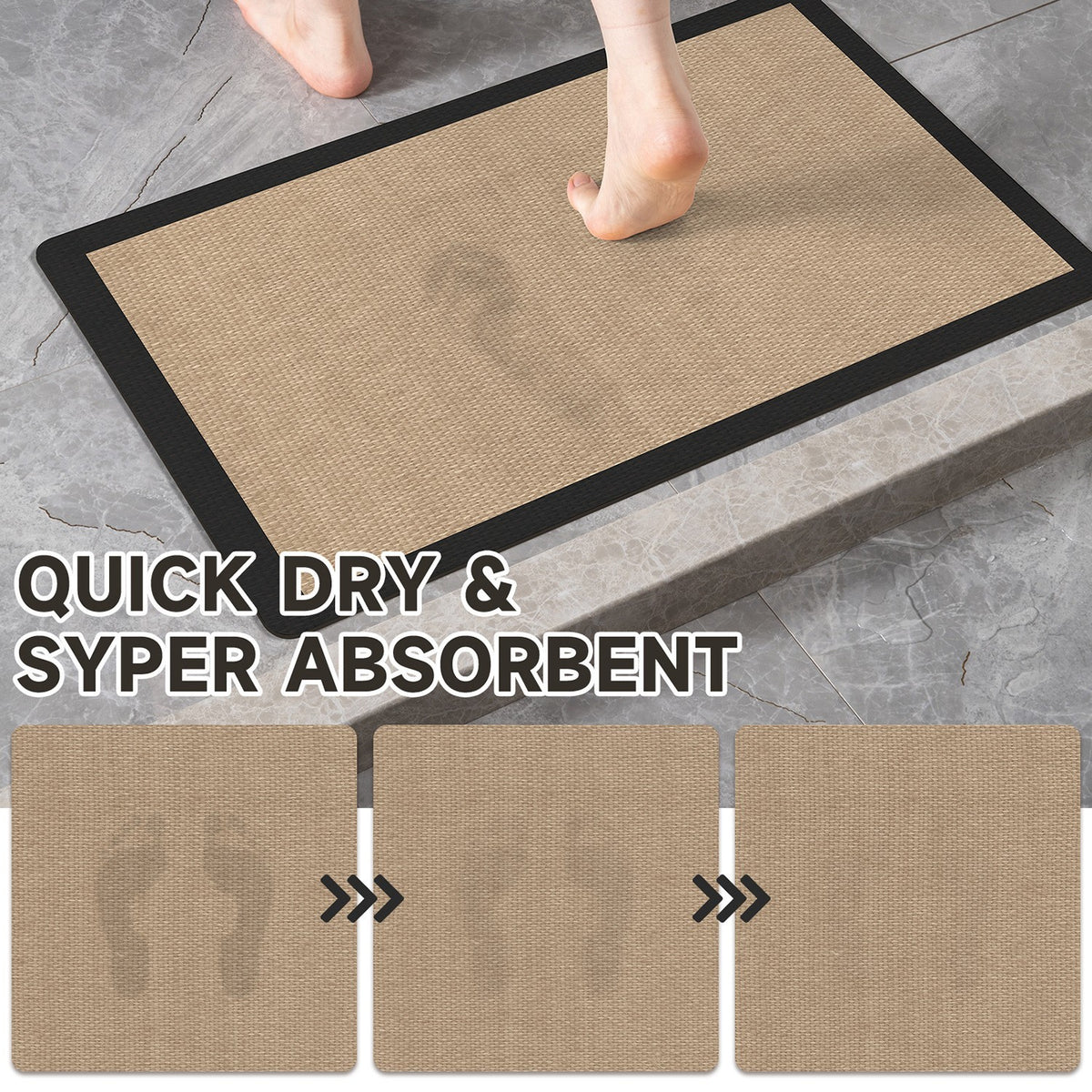 Diatomite bath and entry mat by Glow Ritual
